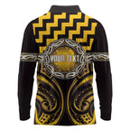 Aotearoa Ngati Porou Personalised Long Sleeve Polo Shirt Maori Iwi Poutama Puhoro Tattoo