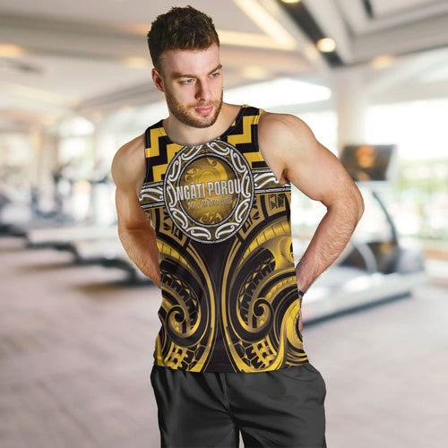 Aotearoa Ngati Porou Personalised Men Tank Top Maori Iwi Poutama Puhoro Tattoo