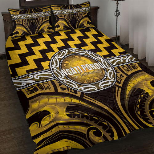 Aotearoa Ngati Porou Quilt Bed Set Maori Iwi Poutama Puhoro Tattoo