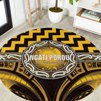 Aotearoa Ngati Porou Round Carpet Maori Iwi Poutama Puhoro Tattoo