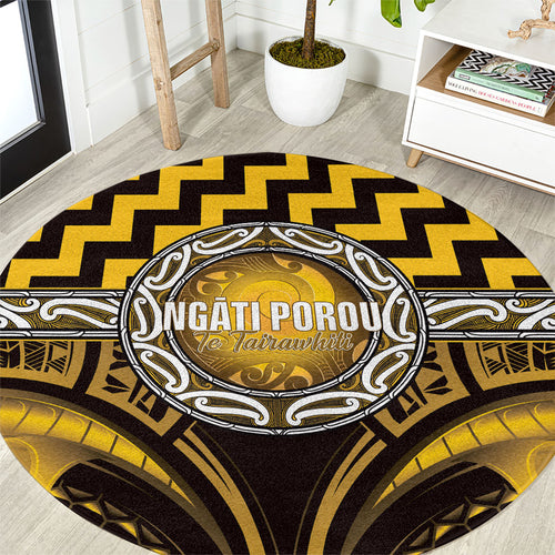 Aotearoa Ngati Porou Round Carpet Maori Iwi Poutama Puhoro Tattoo
