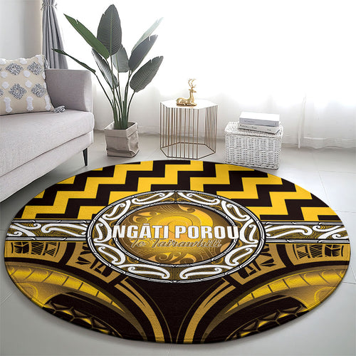 Aotearoa Ngati Porou Round Carpet Maori Iwi Poutama Puhoro Tattoo