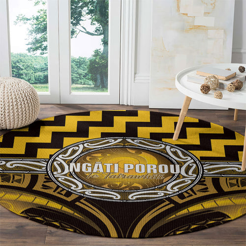 Aotearoa Ngati Porou Round Carpet Maori Iwi Poutama Puhoro Tattoo