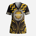Aotearoa Ngati Porou Personalised Scrub Top Maori Iwi Poutama Puhoro Tattoo