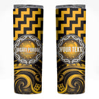 Aotearoa Ngati Porou Personalised Skinny Tumbler Maori Iwi Poutama Puhoro Tattoo
