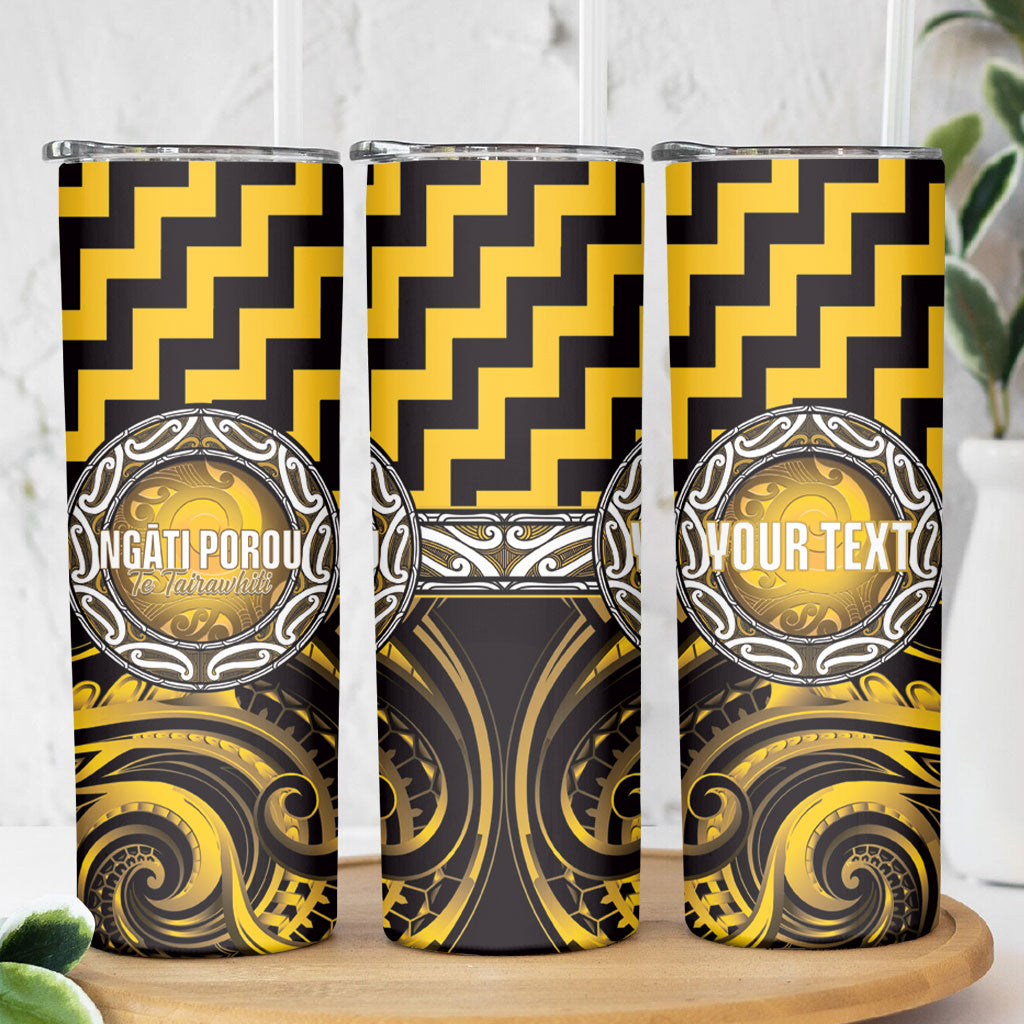 Aotearoa Ngati Porou Personalised Skinny Tumbler Maori Iwi Poutama Puhoro Tattoo