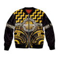 Aotearoa Ngati Porou Personalised Sleeve Zip Bomber Jacket Maori Iwi Poutama Puhoro Tattoo