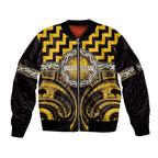 Aotearoa Ngati Porou Personalised Sleeve Zip Bomber Jacket Maori Iwi Poutama Puhoro Tattoo
