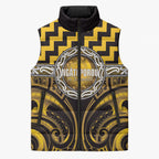 Aotearoa Ngati Porou Personalised Sleeveless Puffer Jacket Maori Iwi Poutama Puhoro Tattoo