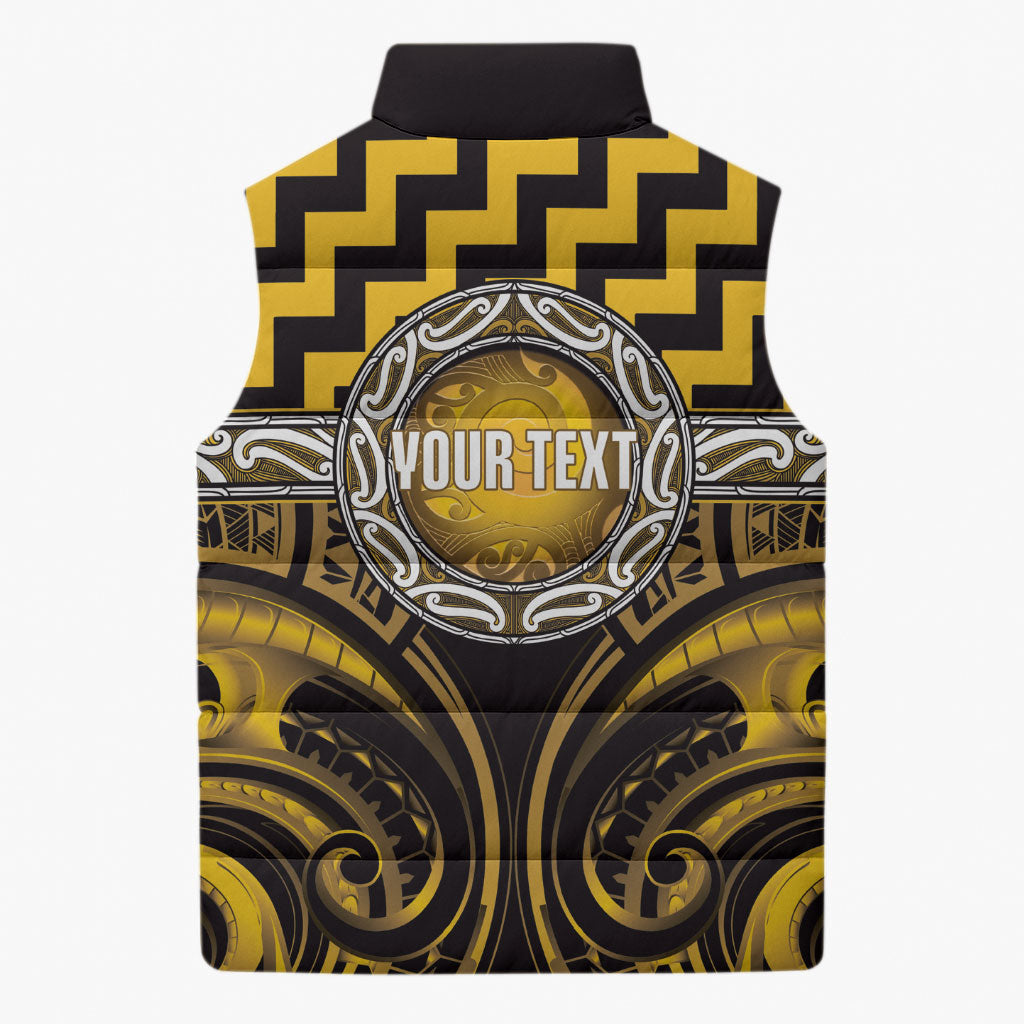 Aotearoa Ngati Porou Personalised Sleeveless Puffer Jacket Maori Iwi Poutama Puhoro Tattoo