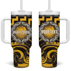 Aotearoa Ngati Porou Personalised Tumbler With Handle Maori Iwi Poutama Puhoro Tattoo