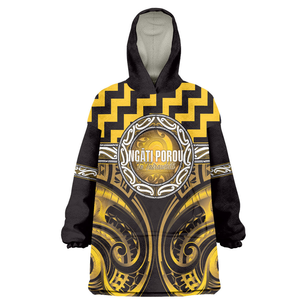 Aotearoa Ngati Porou Personalised Wearable Blanket Hoodie Maori Iwi Poutama Puhoro Tattoo
