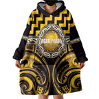 Aotearoa Ngati Porou Personalised Wearable Blanket Hoodie Maori Iwi Poutama Puhoro Tattoo
