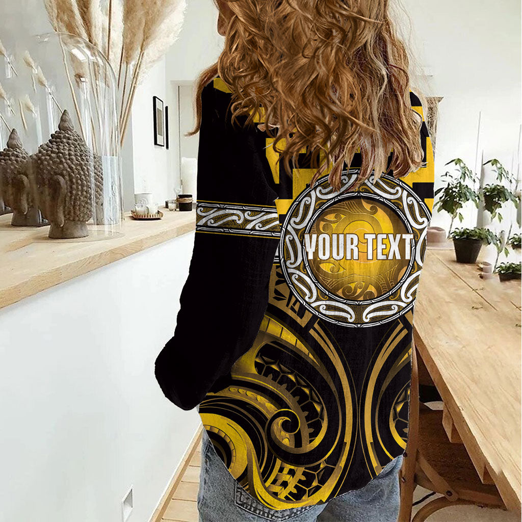 Aotearoa Ngati Porou Personalised Women Casual Shirt Maori Iwi Poutama Puhoro Tattoo