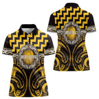 Aotearoa Ngati Porou Personalised Women Polo Shirt Maori Iwi Poutama Puhoro Tattoo