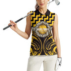 Aotearoa Ngati Porou Personalised Women Sleeveless Polo Shirt Maori Iwi Poutama Puhoro Tattoo