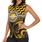 Aotearoa Ngati Porou Personalised Women Sleeveless Polo Shirt Maori Iwi Poutama Puhoro Tattoo