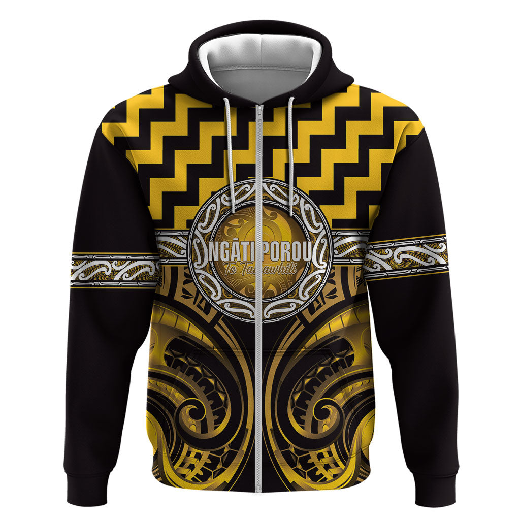 Aotearoa Ngati Porou Personalised Zip Hoodie Maori Iwi Poutama Puhoro Tattoo