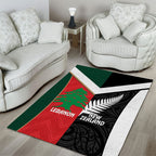 Rugby New Zealand and Lebanon Area Rug All Black Cedars Together