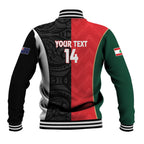 Custom Rugby New Zealand and Lebanon Baseball Jacket All Black Cedars Together