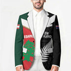 Custom Rugby New Zealand and Lebanon Blazer All Black Cedars Together