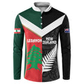 Custom Rugby New Zealand and Lebanon Button Sweatshirt All Black Cedars Together