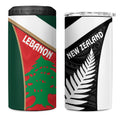 Rugby New Zealand and Lebanon 4 in 1 Can Cooler Tumbler All Black Cedars Together