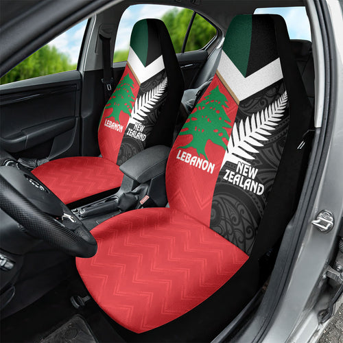 Rugby New Zealand and Lebanon Car Seat Cover All Black Cedars Together