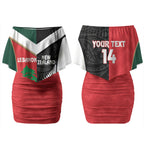 Custom Rugby New Zealand and Lebanon Couples Matching Off Shoulder Short Dress and Hawaiian Shirt All Black Cedars Together
