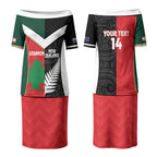 Custom Rugby New Zealand and Lebanon Couples Matching Puletasi and Long Sleeve Button Shirt All Black Cedars Together