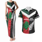 Custom Rugby New Zealand and Lebanon Couples Matching Tank Maxi Dress and Hawaiian Shirt All Black Cedars Together