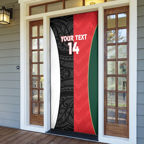 Custom Rugby New Zealand and Lebanon Door Cover All Black Cedars Together