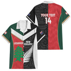 Custom Rugby New Zealand and Lebanon Family Matching Off Shoulder Maxi Dress and Hawaiian Shirt All Black Cedars Together