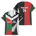 Custom Rugby New Zealand and Lebanon Family Matching Puletasi and Hawaiian Shirt All Black Cedars Together