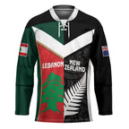 Custom Rugby New Zealand and Lebanon Hockey Jersey All Black Cedars Together