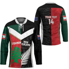 Custom Rugby New Zealand and Lebanon Hockey Jersey All Black Cedars Together