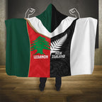 Rugby New Zealand and Lebanon Hooded Blanket All Black Cedars Together