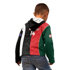 Custom Rugby New Zealand and Lebanon Kid Hoodie All Black Cedars Together