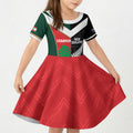 Custom Rugby New Zealand and Lebanon Kid Short Sleeve Dress All Black Cedars Together