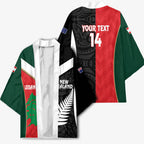 Custom Rugby New Zealand and Lebanon Kimono All Black Cedars Together
