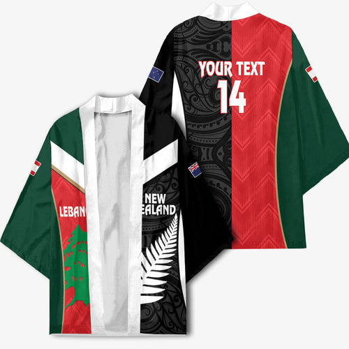 Custom Rugby New Zealand and Lebanon Kimono All Black Cedars Together