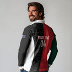 Custom Rugby New Zealand and Lebanon Long Sleeve Polo Shirt All Black Cedars Together