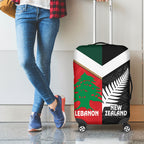 Rugby New Zealand and Lebanon Luggage Cover All Black Cedars Together