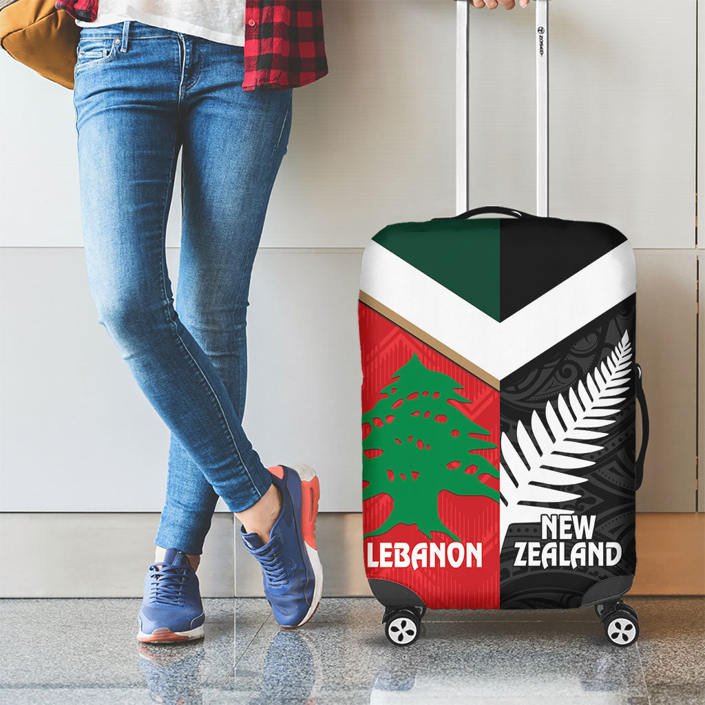 Rugby New Zealand and Lebanon Luggage Cover All Black Cedars Together