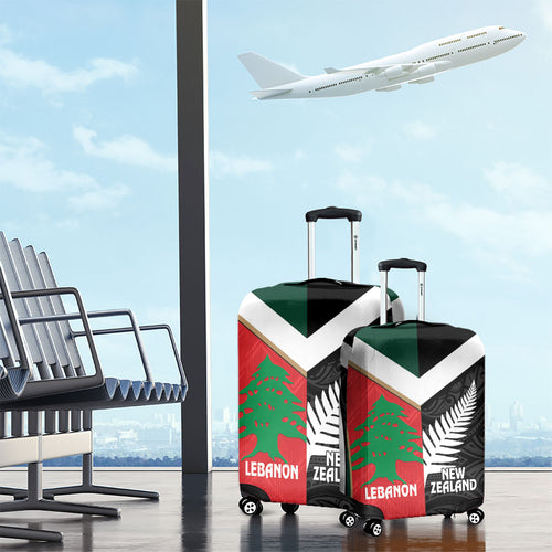 Rugby New Zealand and Lebanon Luggage Cover All Black Cedars Together