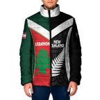 Custom Rugby New Zealand and Lebanon Padded Jacket All Black Cedars Together