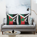 Rugby New Zealand and Lebanon Pillow Cover All Black Cedars Together