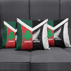 Rugby New Zealand and Lebanon Pillow Cover All Black Cedars Together