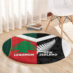 Rugby New Zealand and Lebanon Round Carpet All Black Cedars Together