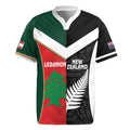 Custom Rugby New Zealand and Lebanon Rugby Jersey All Black Cedars Together